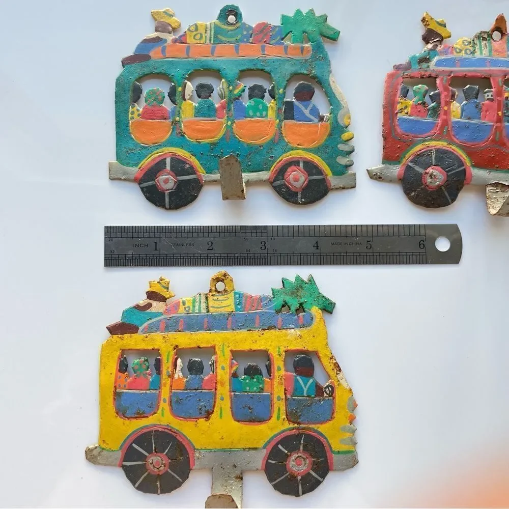 Haitian Metal Bus Hooks Wall Art
